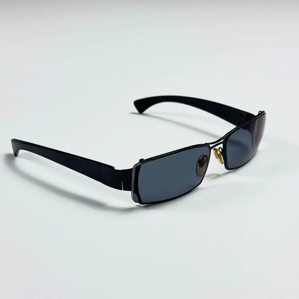 Gold & Wood Paris H05.8 Wood Temple Eyeglass Frames Men 61-17 Black Metal RX